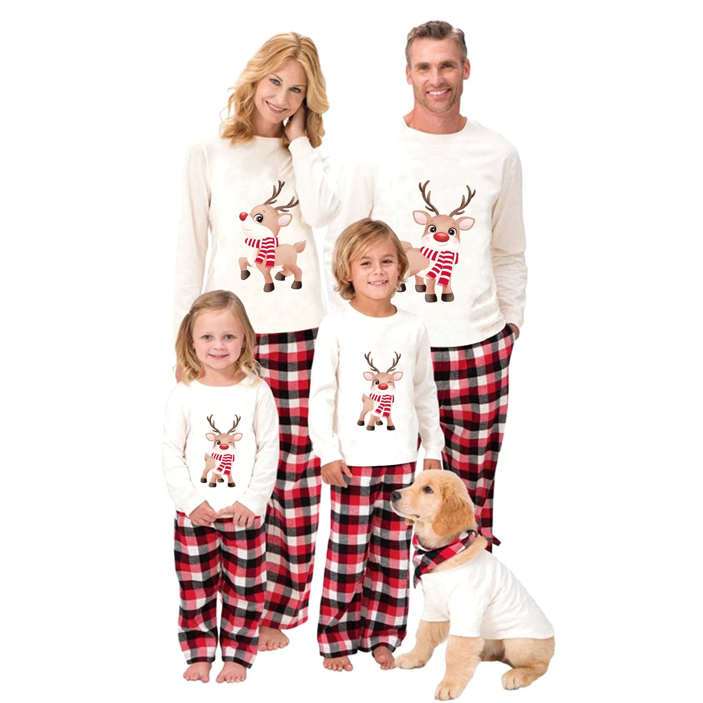 Maxy new Christmas Moose print family long sleeve pajamas set home wear