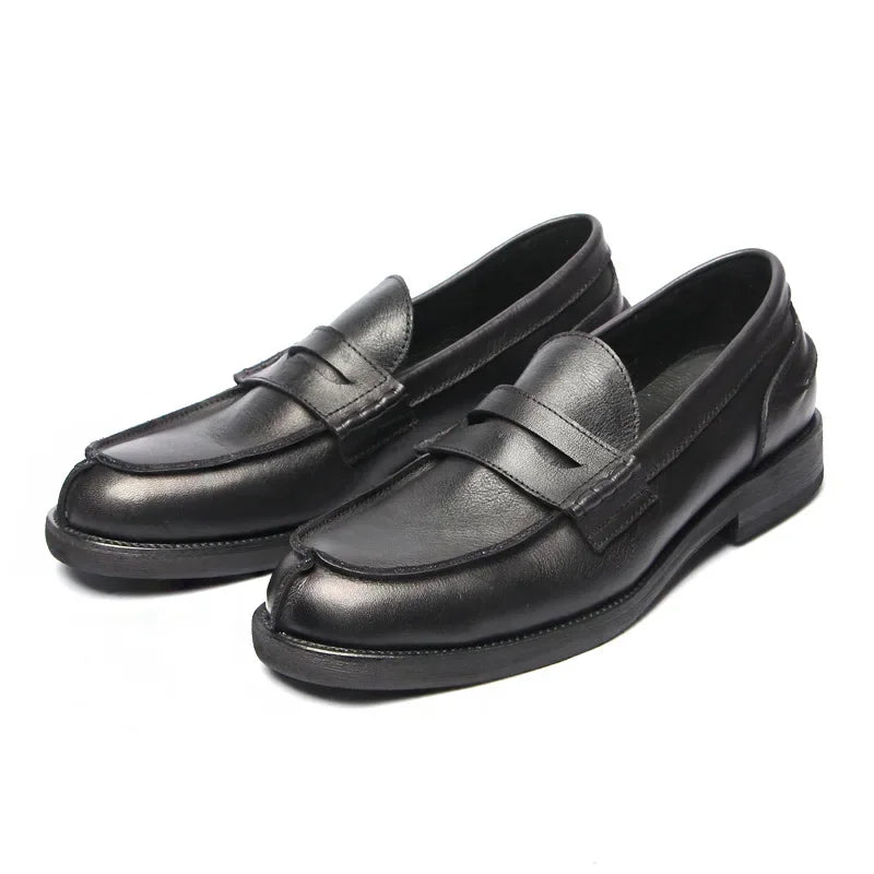 Amay Luxury Handmade Men Loafers Shoes Genuine Leather Italian Design Men Business Dress Formal Shoes Platform Men Flats Moccasins