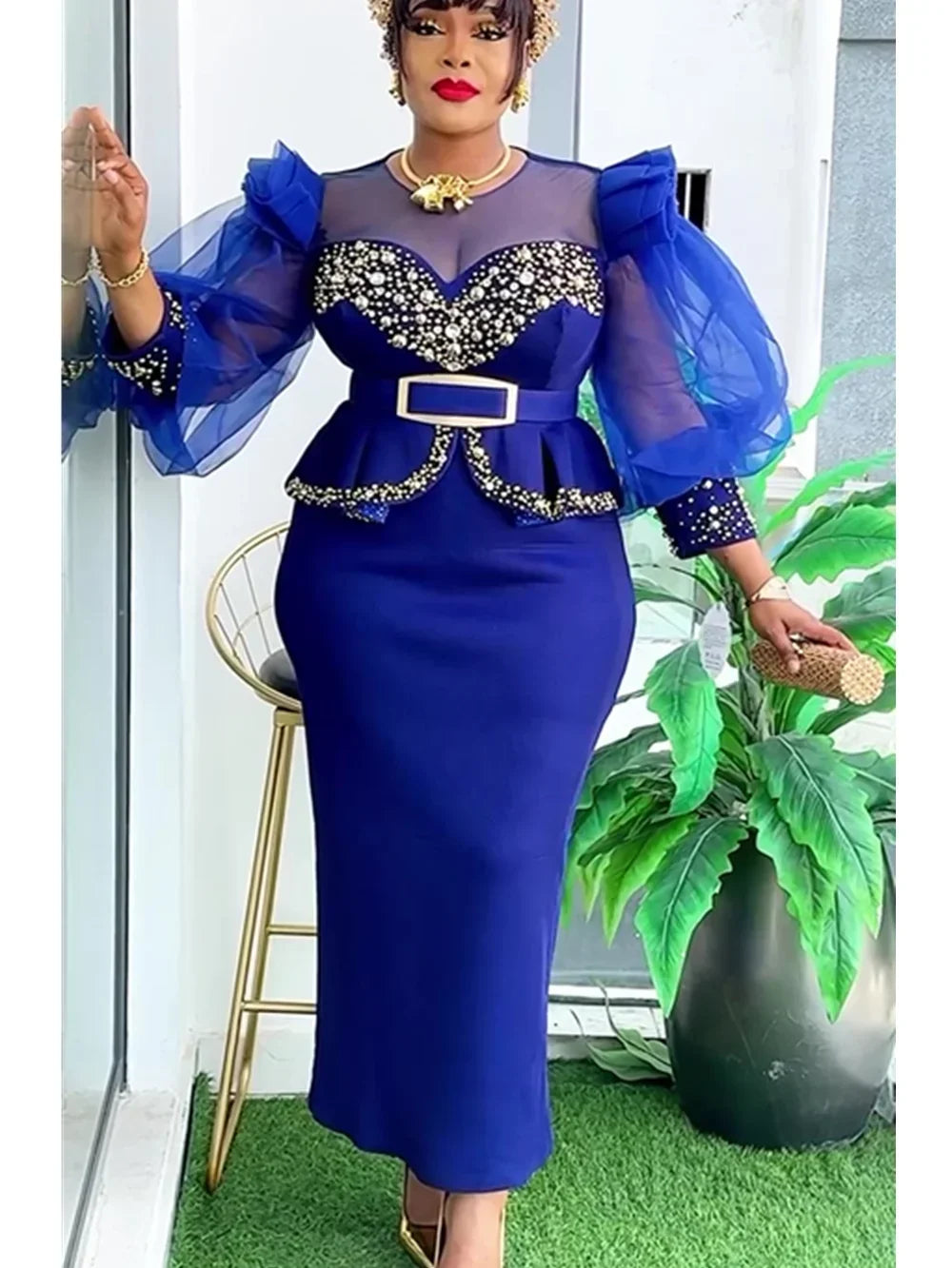 Maxy Elegant Dresses for Women New Clothing Plus Size Turkey Wedding Party Long Dress Dashiki Ankara Outfits Robe