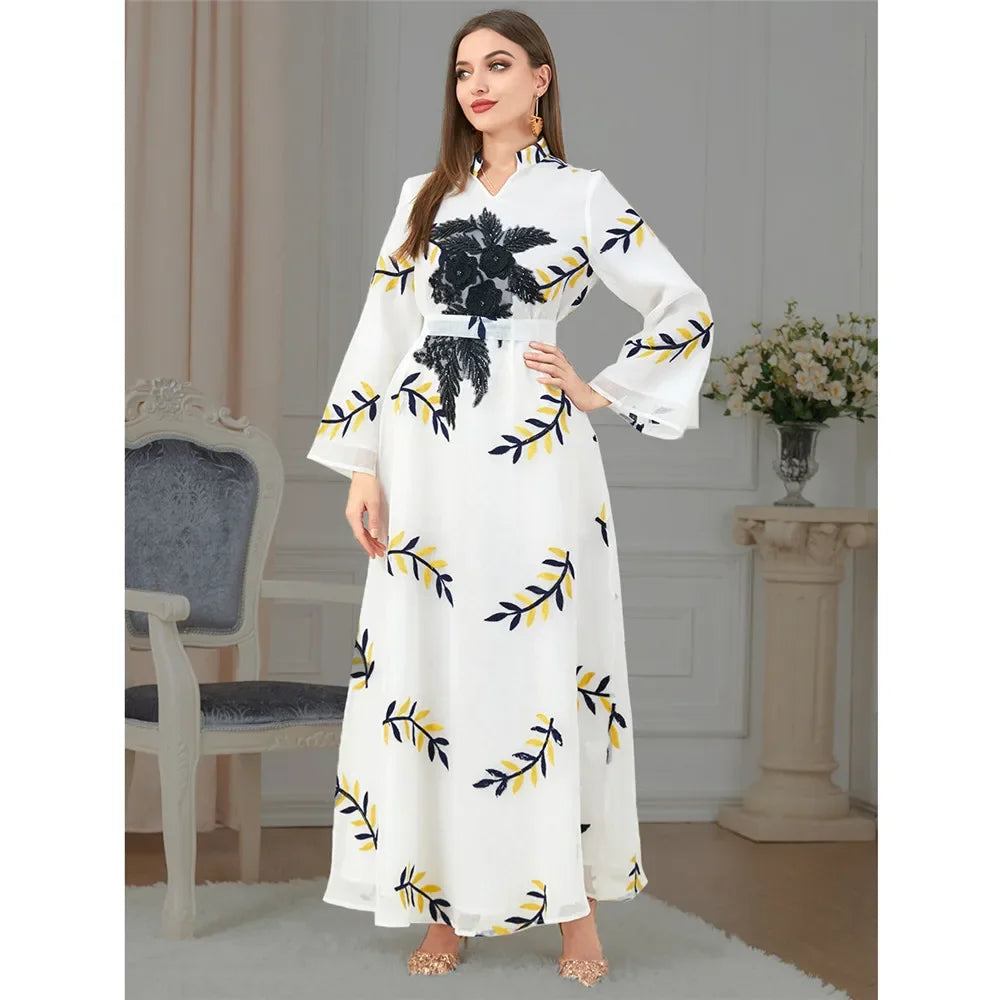 Sequins Embroidery Abaya Dubai Turkey Kaftan 2025 Ramadan Eid Muslim Women Maxi Dress Evening Party Gown Islamic Clothing Robe