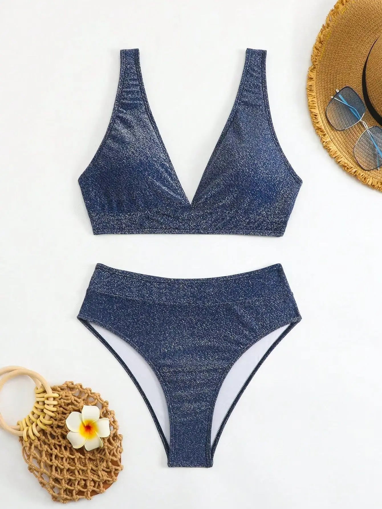 Maxy Sexy Glitter Female Swimsuit High Waist Bikini Summer Women Swimwear Push Up Two-piece Bikini set Bather Bathing Suit Biquinis