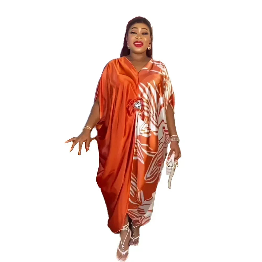 Maxy Plus Size Dresses for Women Spring Summer Polyester Print Long Dress Party Evening Gowns Dashiki Clothing