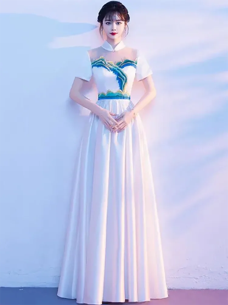 Maxy Chic Y2K Costume Women's Long Dress New Summer Fashion Slim High-End Medium-Length Presided Over The Evening Dresses Competition