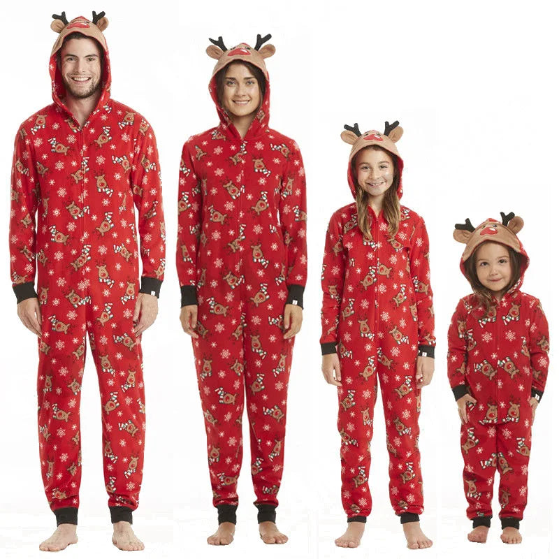 Maxy Christmas Family Matching Rompers Adult Kid Baby Family Matching Outfits Pajamas Xmas Deer Family Look Matching Jumpsuits