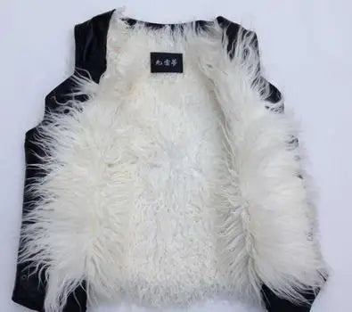 Visco Man Autumn Hot Sale V-neck Black Single Breasted Thick 100% Sheepskin Fur Vest Male Winter Hot Sale Warm Sheepskin Fur Vest