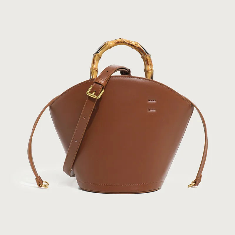 Maxy New Fashion Retro Bamboo Knot Hand-held Handbags Women Luxury Large Capacity Tote Lady Trendy Casual Shoulder Cross Bags
