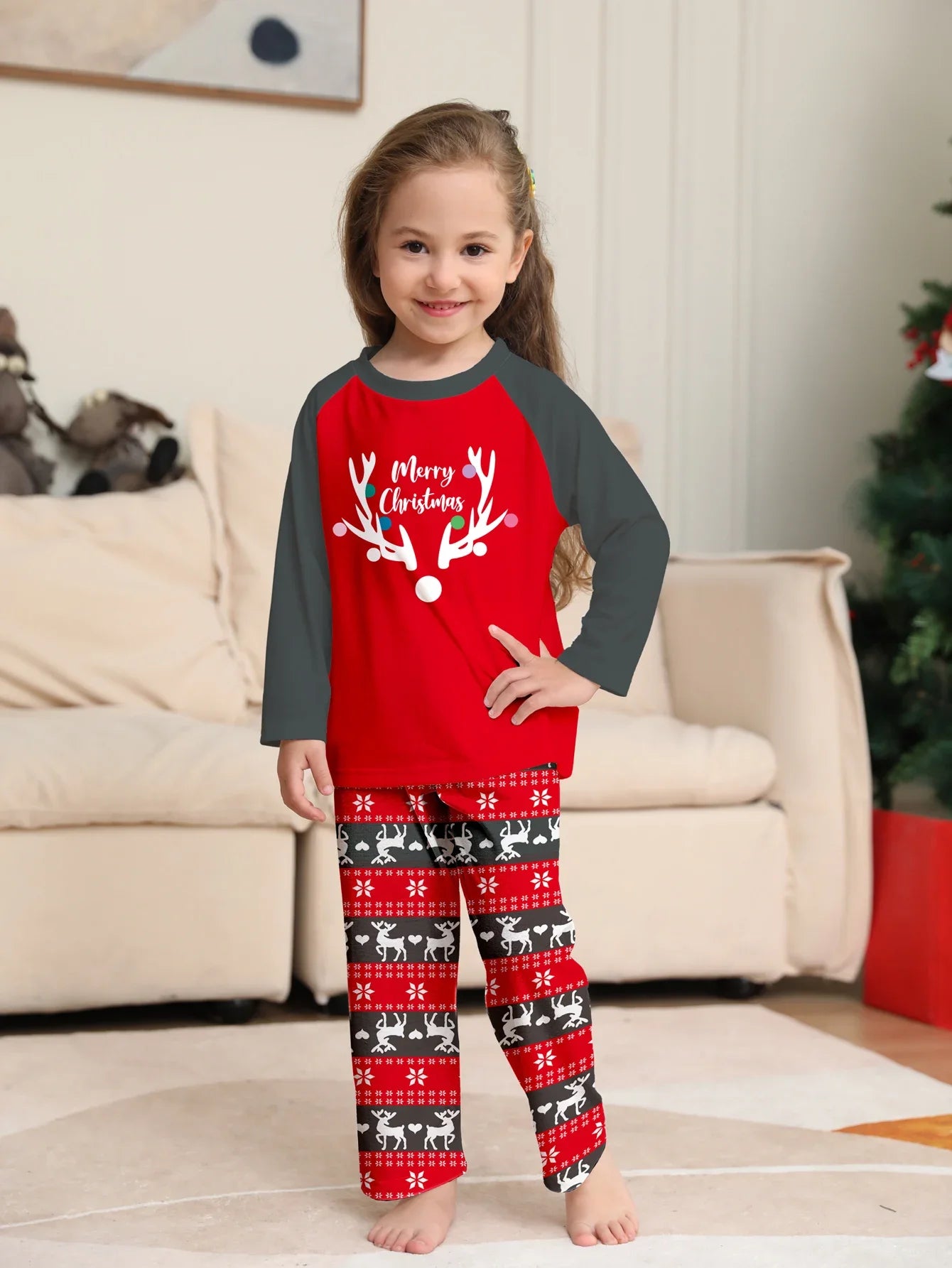 New DIY Blank on the Front Family 2023 Christmas Pajamas Set Adult Kids Baby&Dog Matching Clothes Soft Sleepwear Family Look Pjs
