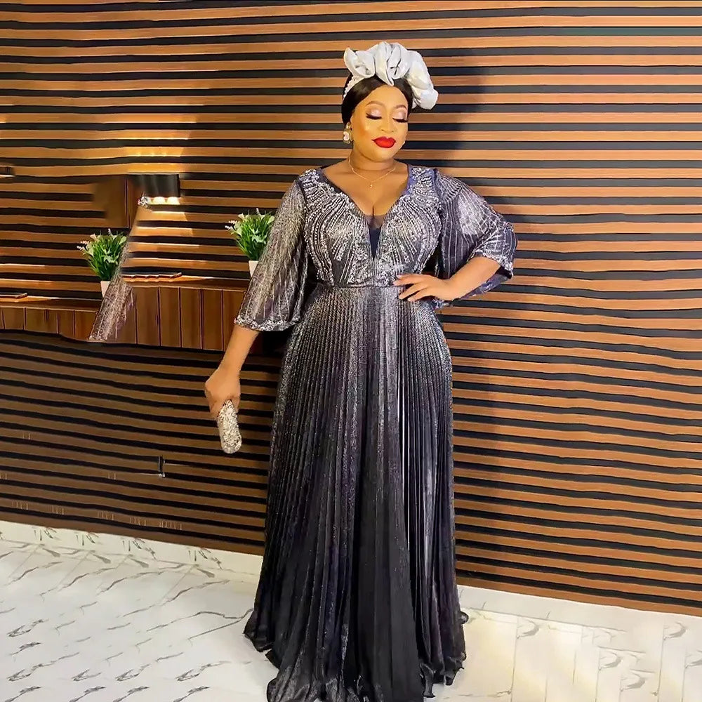 Amay Plus Size African Party Long Dresses for Women New Dashiki Ankara Wedding Evening Gowns Turkey Outfits Robe Africa Clothing
