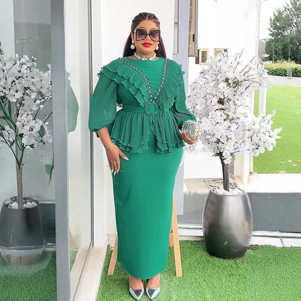 Amay Dresses for Women Plus Size Evening Gown Ladies Clothing Elegant Autumn Fashion Turkey Wedding Party Long Dress