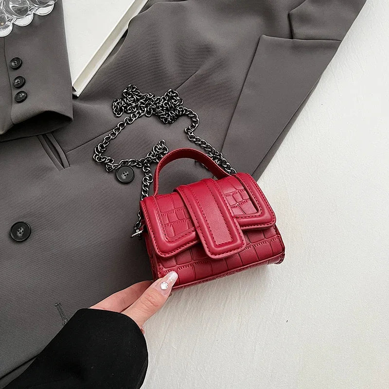 Maxy New Super Mini Stone Pattern Crossbody Bag Designer Pu Leather Handbag Mobile Phone Bag Coin Purse Small Square Bag Brand