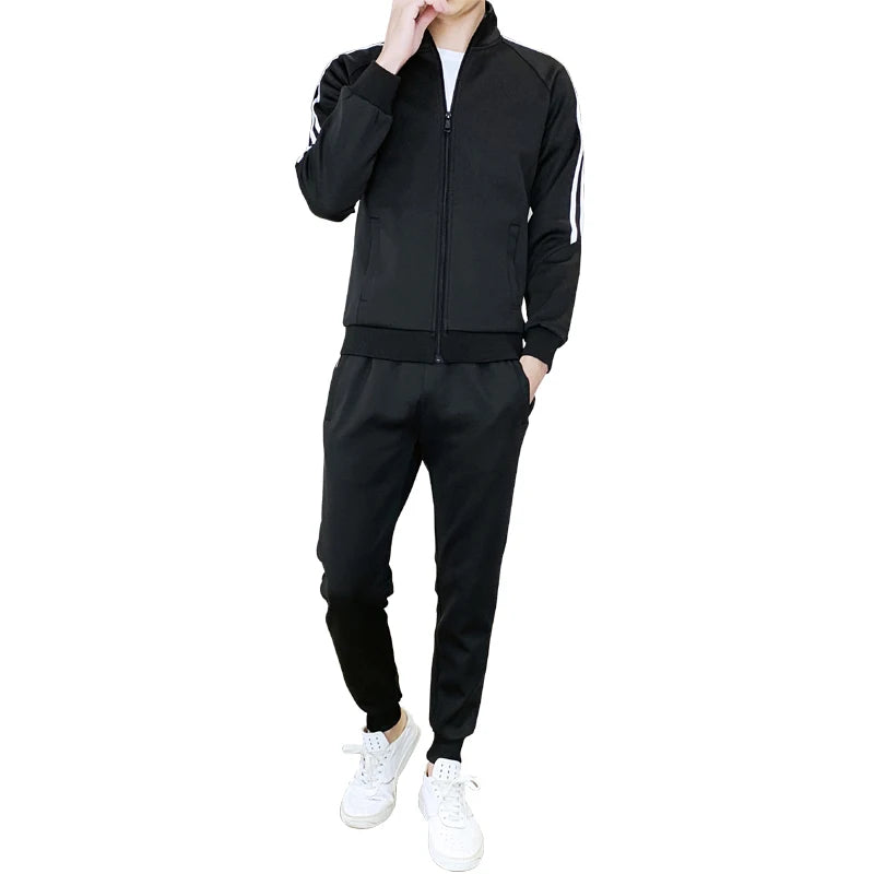 Maxy Autumn And Winter New Men's Sports Running Suit Youth Plus Fleece Sweater Plus Fleece Korean Version Of The Trend