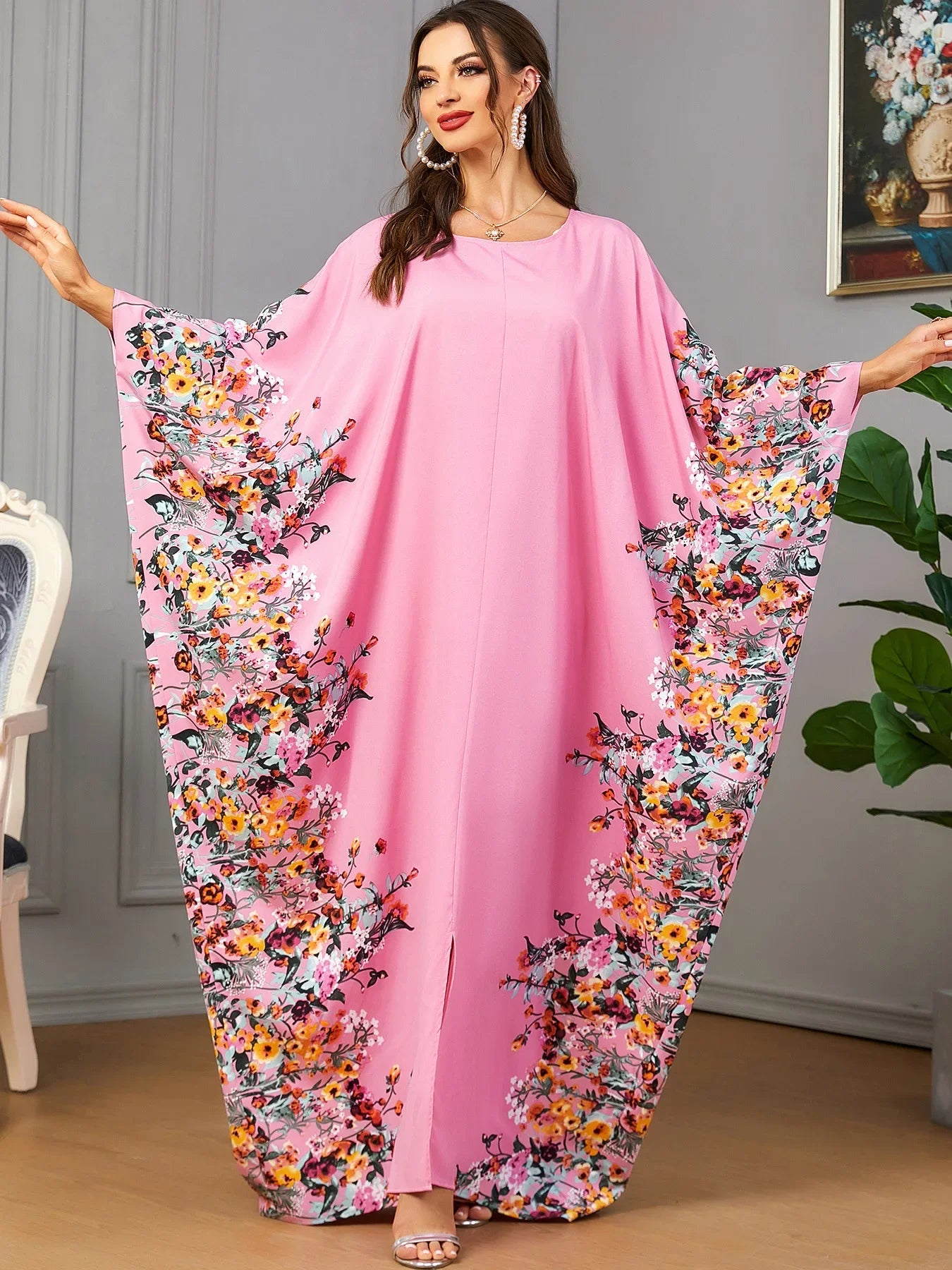 Maxy Ramadan Abayas for Muslim Women Casual Bat Sleeve Maxy Dress Turkey Arab Robe Dubai Islam Kimono Jalaiya Caftan Party Gowns