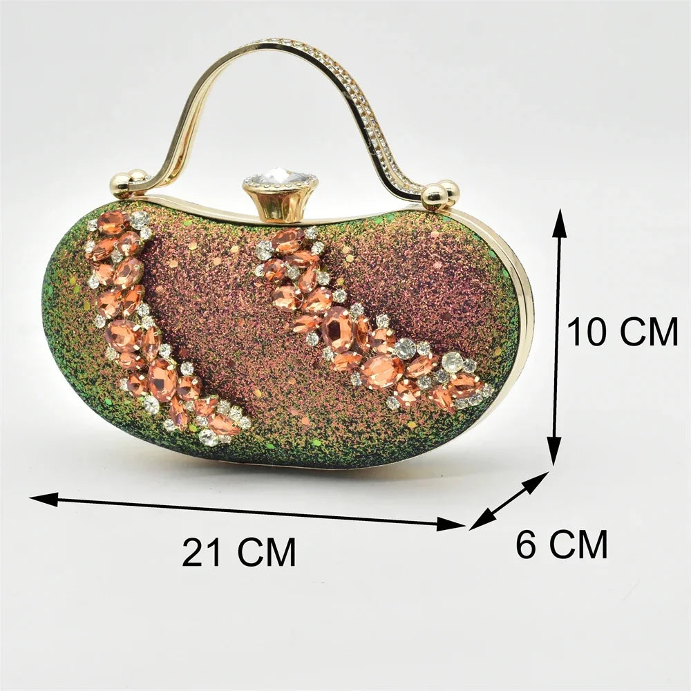 New Arrival Gaxy Shoes and Bags Matching Set Decorated with Rhinestone Comfortable To Wear Wedding Party Ladies Shoes and Bag