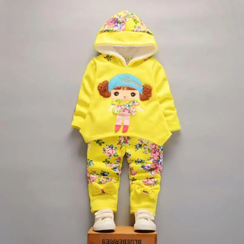 Maxy 2024 New Baby Boys Girls Christmas Cartoon Winter Hooded Plush Warm Vest Coat+Sweatshirt+Pants 3Pcs Infant Children Sports Suit