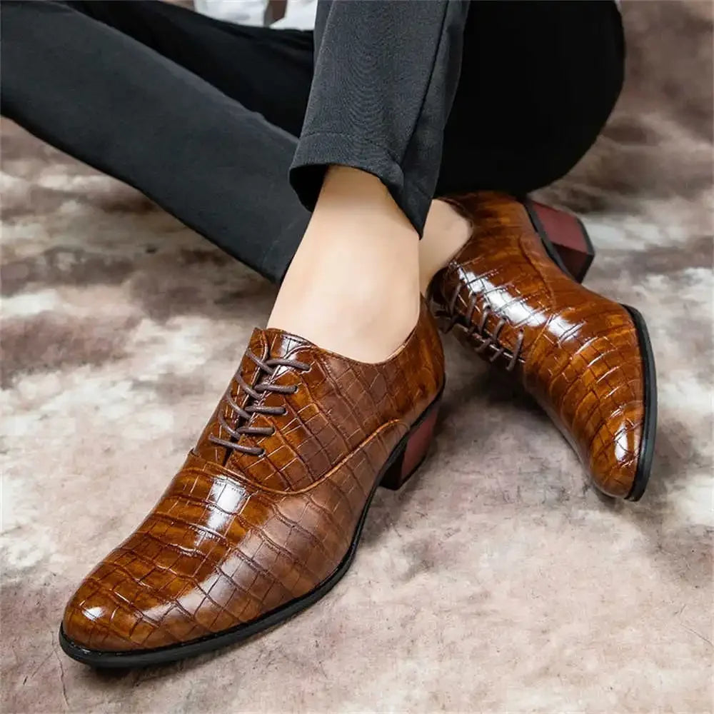 With Lacing Thick Heel Loafers Men's Luxury Mens White Dress Shoes Comfortable Dress Man Shoes Sneakers Sport Ternis