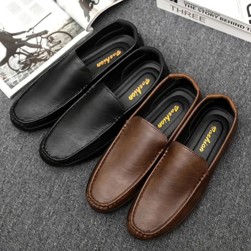 Visco 2024 New Genuine Leather Men Shoes Casual Luxury Brand Men Loafers Italian Moccasins Breathable Slip on Men Driving Shoes