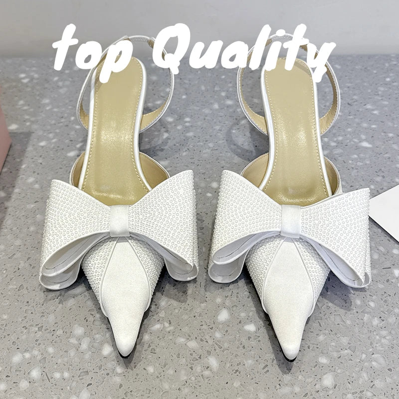Visco Fashion Sandilya's Woman High-heeled Shoes Women Summer Party Dress Shoes Thin High Heels Sandals  Rhinestone Chain Decor