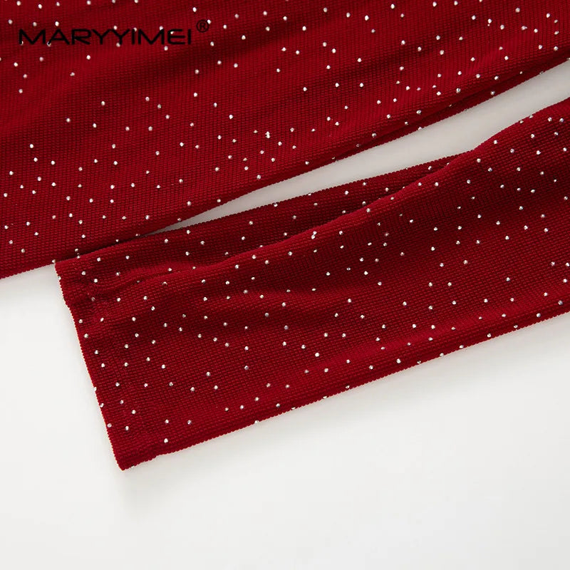 Amay Fashion design Women's Dress Stand collar Long Sleeves Pretty Slim-Fit Hip Wrap Lace Hollow Out Mermaid Evening Dress