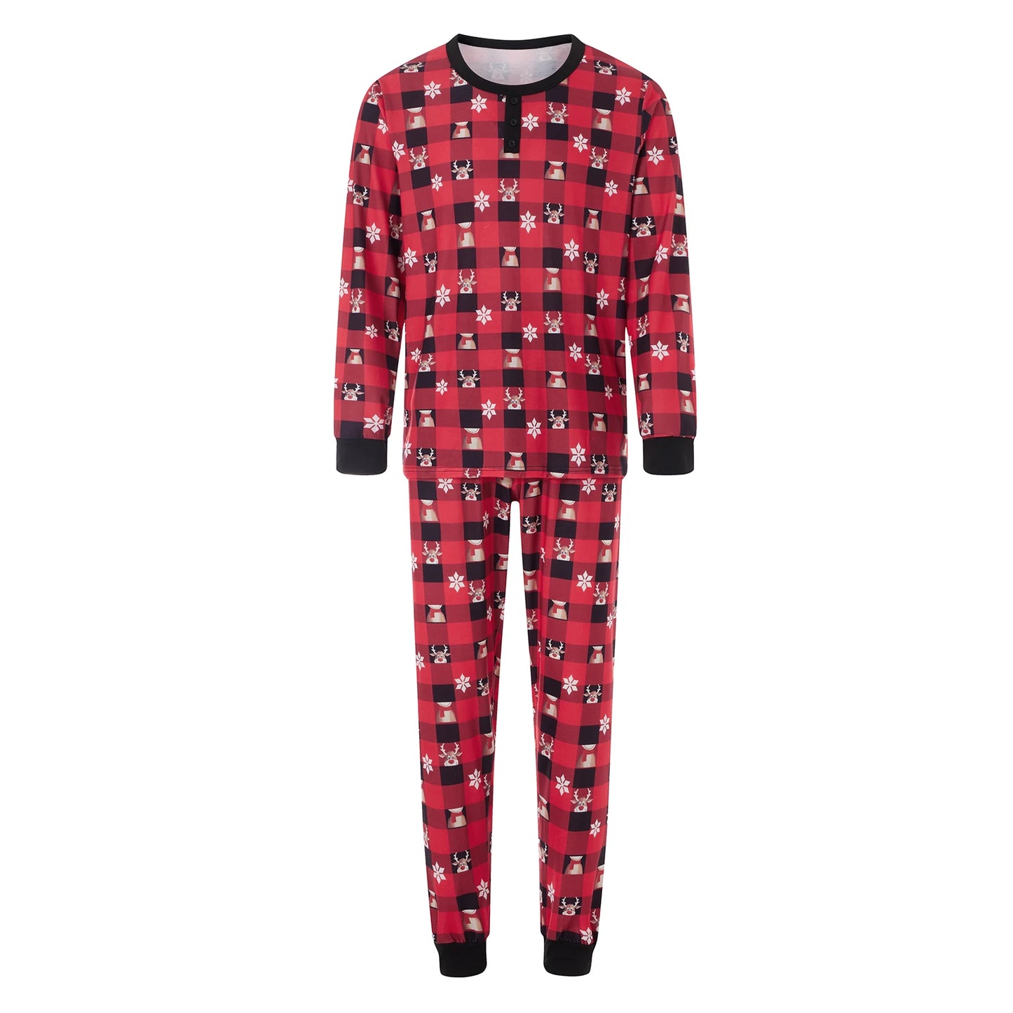 Max Family Matching Christmas Pajamas Clothes Deer Plaid Print Long Sleeve T-shirts Pants Baby Rompe Sleepwear New Year Outfits