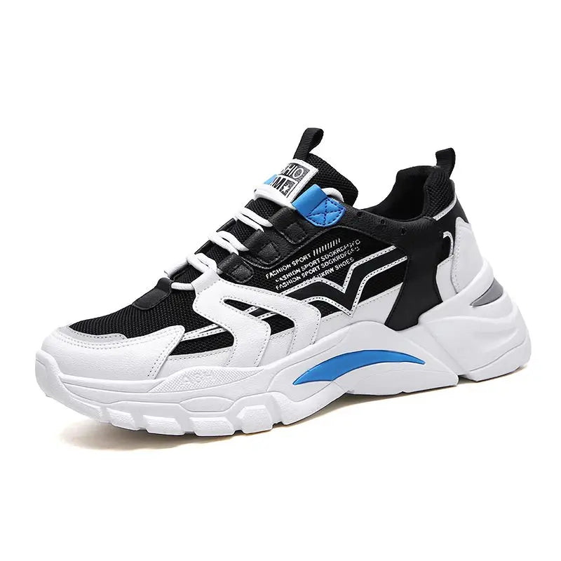 Amay Big Size Chunky Height Man Sneakers Women Sport Shoes Man Running Shoes Men Sports Shoes for Boys Black Blue White Toning D-753