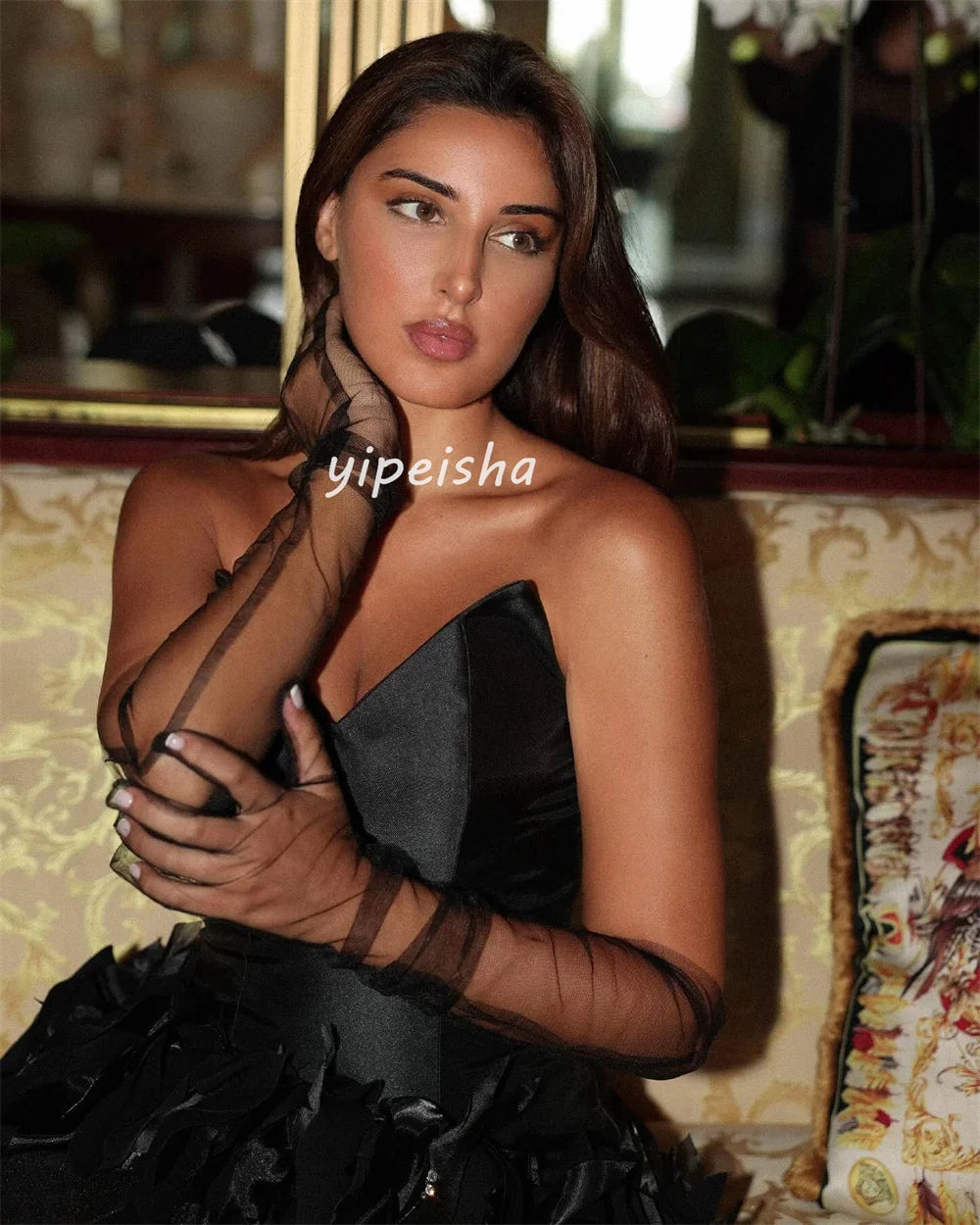 Maxy Customized Matching Sexy Handmade Flower Draped A-line Sweetheart Long Dresses Bespoke Occasion Dresses Modern Style Fashion