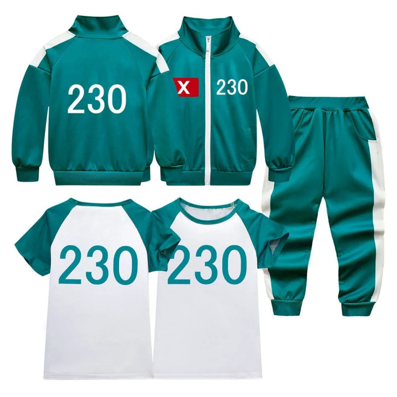 Maxy New Kids Customized Calamari Games 2 Clothes T-shirt 230 Children Tracksuit Boys Girls Tops Carnival Party Halloween C