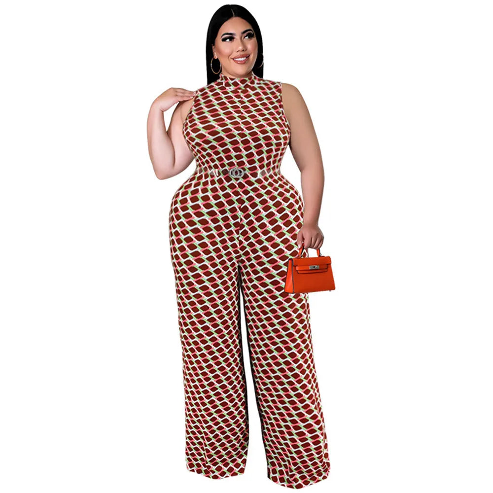 Wmstar Plus Size Women Jumpsuit Summer Clothes Plaid Print with Belt Urban Leisure Shirts Bodysuit New Wholesale Dropshipping