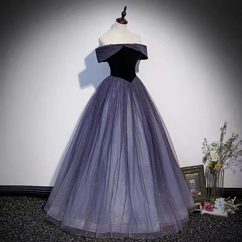 Maxy New Women's Mesh Banquet Evening Dress Fashionable Slimming Annual Meeting Puffy Skirt Solo Vocal Art Exam Dress