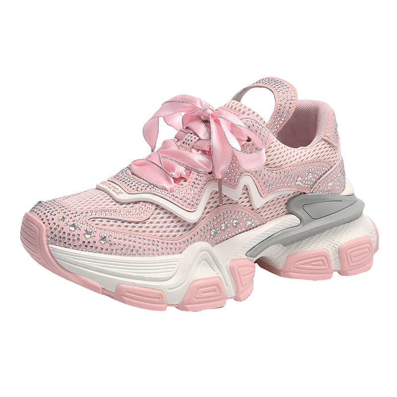 Maxy S/a Original Design Street Sport Style Sneakers For Women's Pink Teenagers Students Daily Dress Height Increasing Shoes