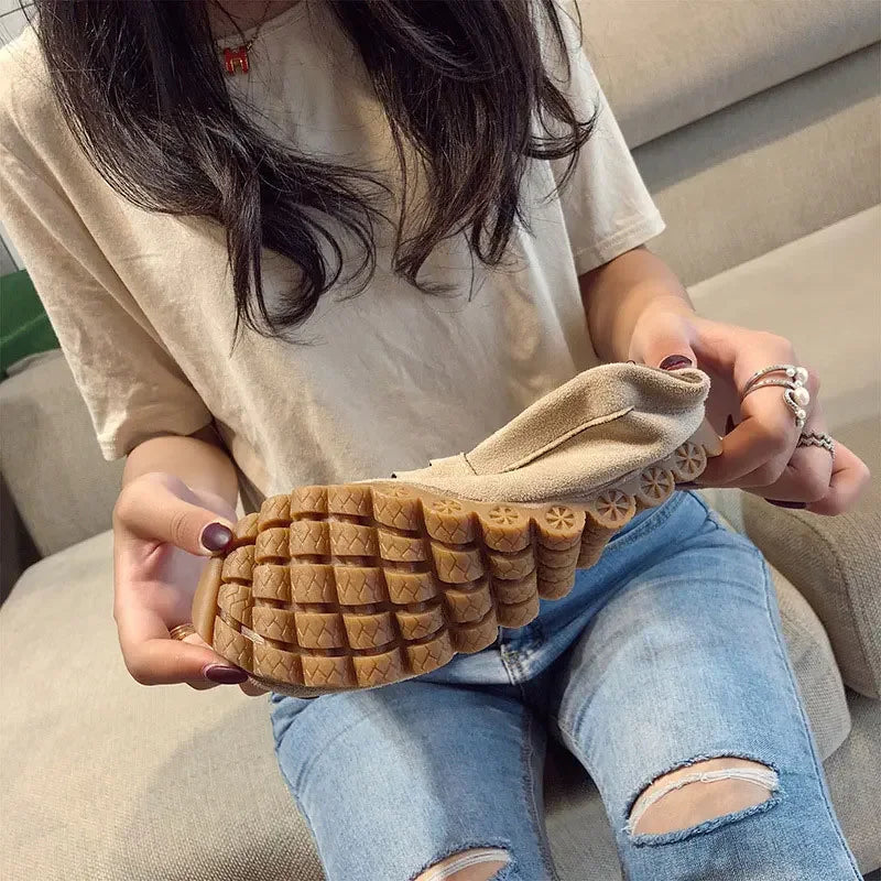 Maxy Women's Loafers Moccasins Woman Soft Bottom Non Slip Female Flats Shoes  Autumn Spring Slip On Sewing Ladies Lazy Shoes New