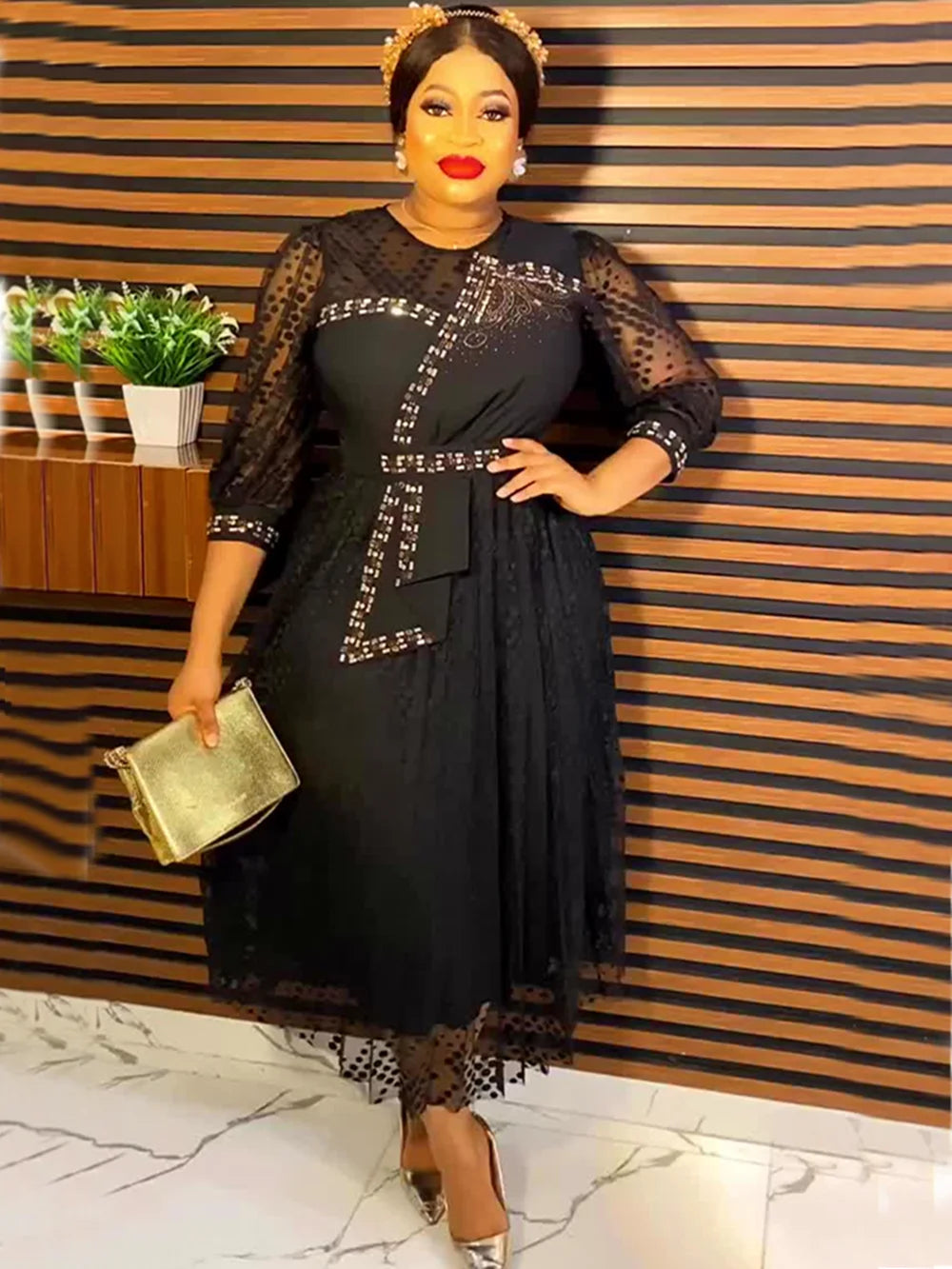Amay Plus Size African Party Dresses for Women New Fashion Dashiki Ankara Lace Wedding Gowns Elegant Turkey Dress