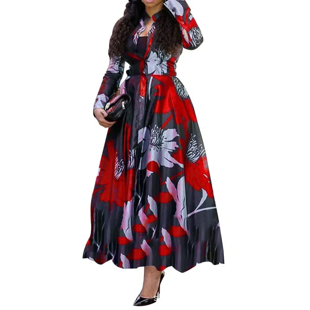 Maxy African Dresses for Women Clothes Summer Print Dashiki Party Long Dress Plus Size Traditional Africa Clothing