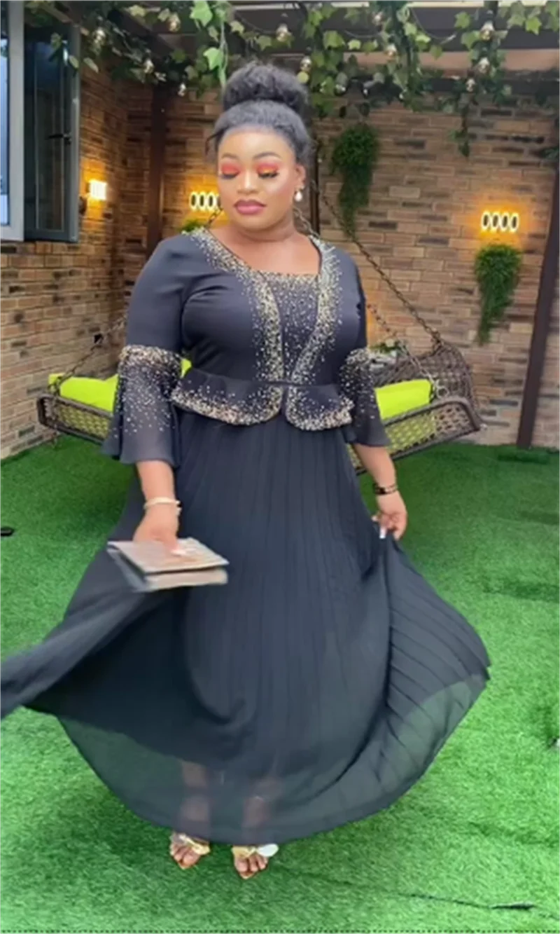 Amay Dashiki Turkey Dresses Elegant For Women Wedding Party Evening Gown Dubai Kaftan Abayas Plus Size Chiffon Boubou