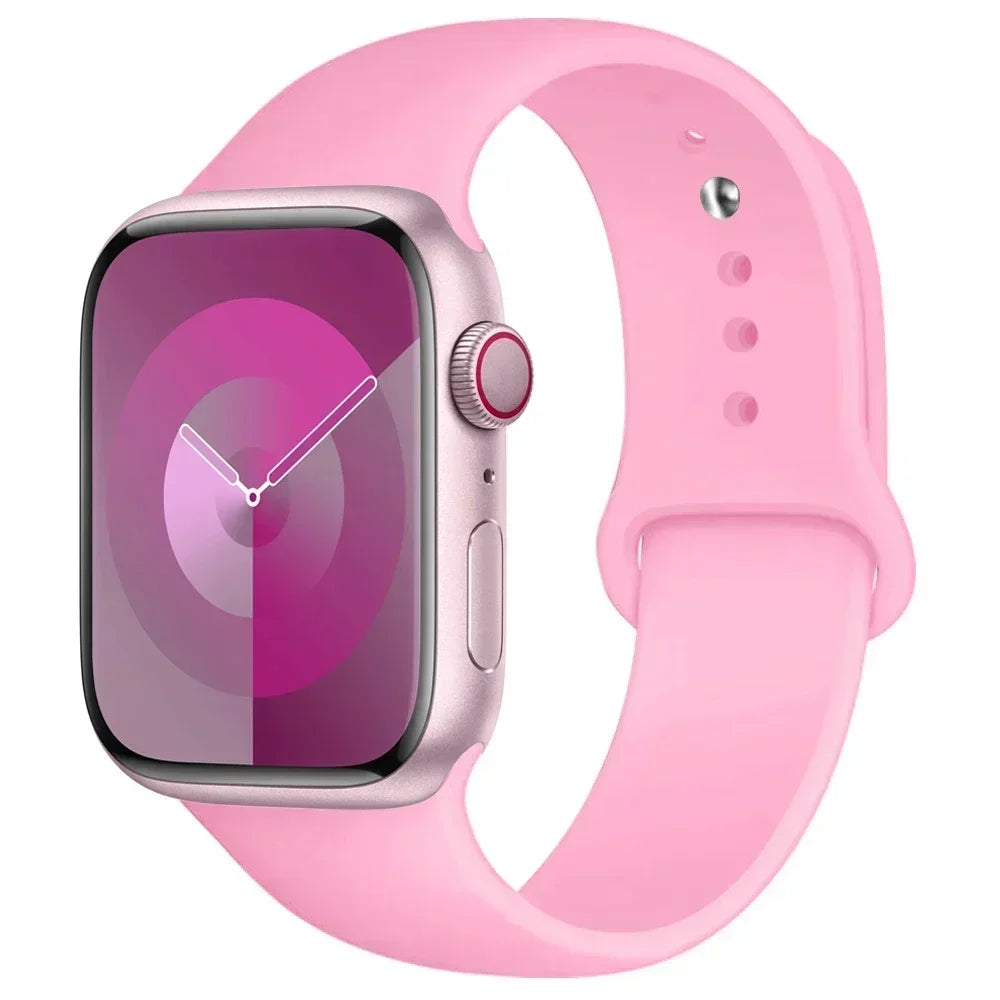 Maxy Silicone Band For Apple Watch strap 44mm 45mm 40mm 41mm 42-46mm sport bracelet iwatch series 8 7 6 5 4 9 10 11 SE-Ultra 2/3 49mm