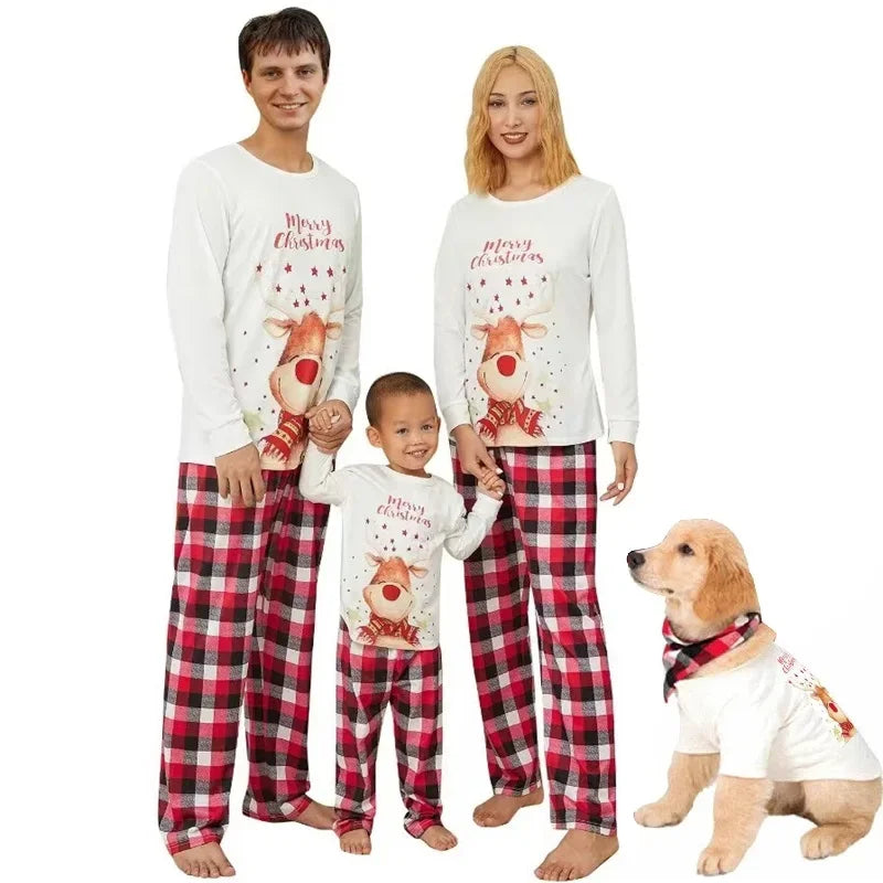 Momsey 2024 Christmas Family Matching Pajamas Sets Cute Daddy Mommy and Me Xmas Pj's Clothes Father Mother Kid Baby & Dog Sleepwear