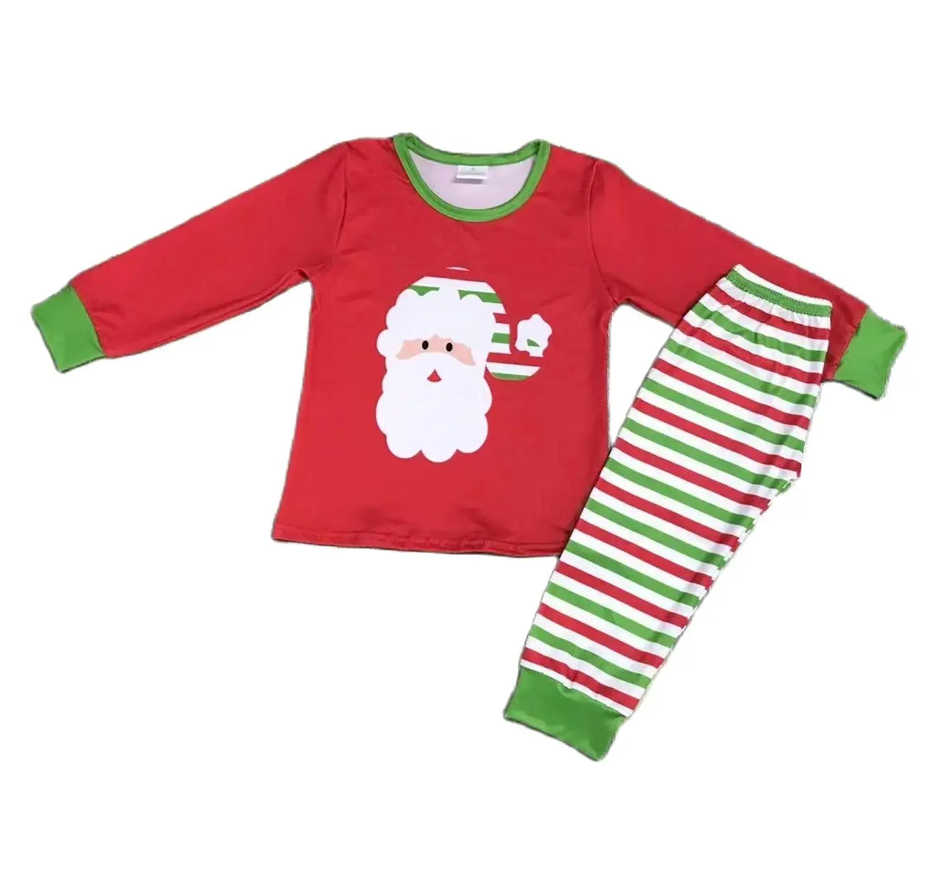 Maxy Red Fall Christmas Children's Pajamas set Santa baby autumn long cotton long-sleeved top + long pants pajamas set