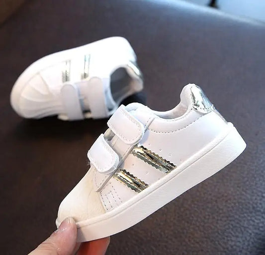 Maxy New Toddler Shoes Fashion White Boys & Girls Shell Shoes Little Kids Sneakers Sports Soft Bottom For Baby Size 21-30