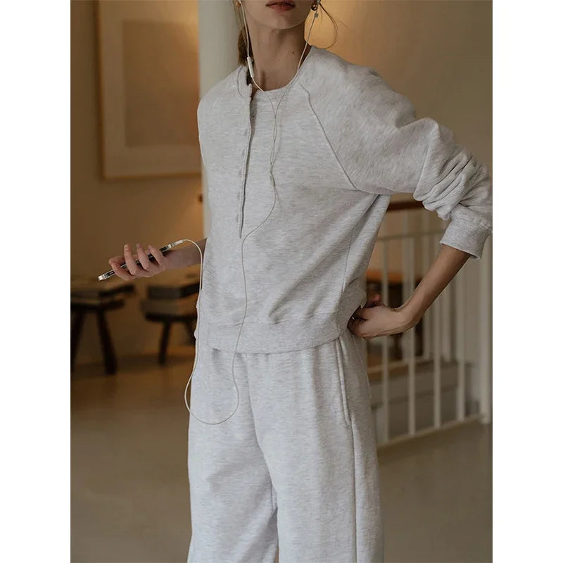 Maxy Casual Cotton Two Piece Sets Women's Outfits Long Sleeve Hoodie +Sweatpants Set Trousers Suit Jogger Tracksuit Ensemble Femme