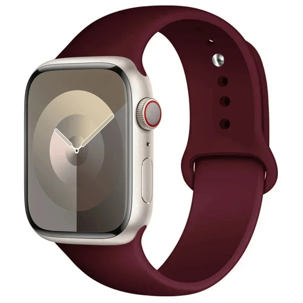 Maxy Silicone Band For Apple Watch strap 44mm 45mm 40mm 41mm 42-46mm sport bracelet iwatch series 8 7 6 5 4 9 10 11 SE-Ultra 2/3 49mm