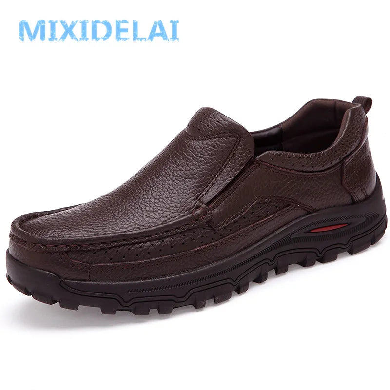 Amay Big Size 38-48 Mens Dress Italian Leather Shoes Luxury Brand Mens Loafers Genuine Leather Formal Loafers Moccasins Men