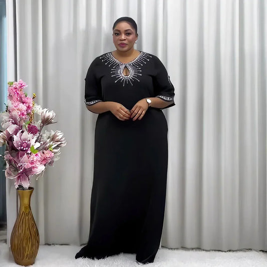 Maxy Diamonds Dresses for Women Evening Party Maxy Dress Ankara Dashiki Clothing Dubai Abaya Kaftan Wedding Gown
