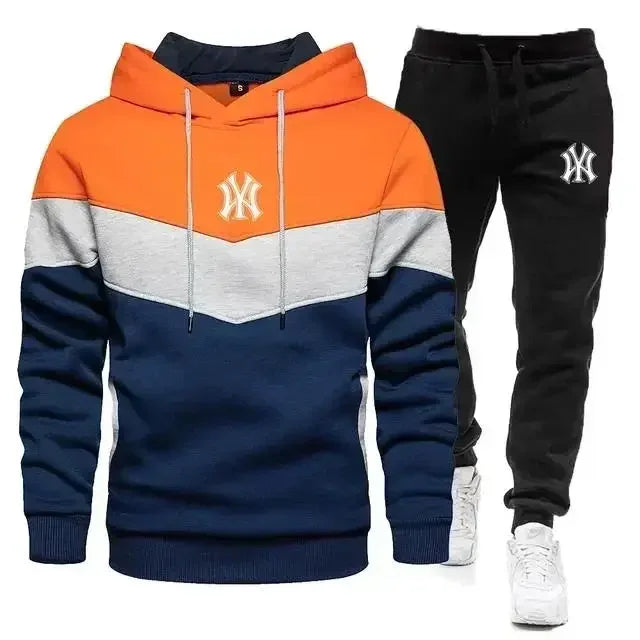 Visco Men's Sets Spring Autumn Zipper Hoodie and Pants 2 Pieces Casual Tracksuit Male Brand Running Jogging Sportswear Suit