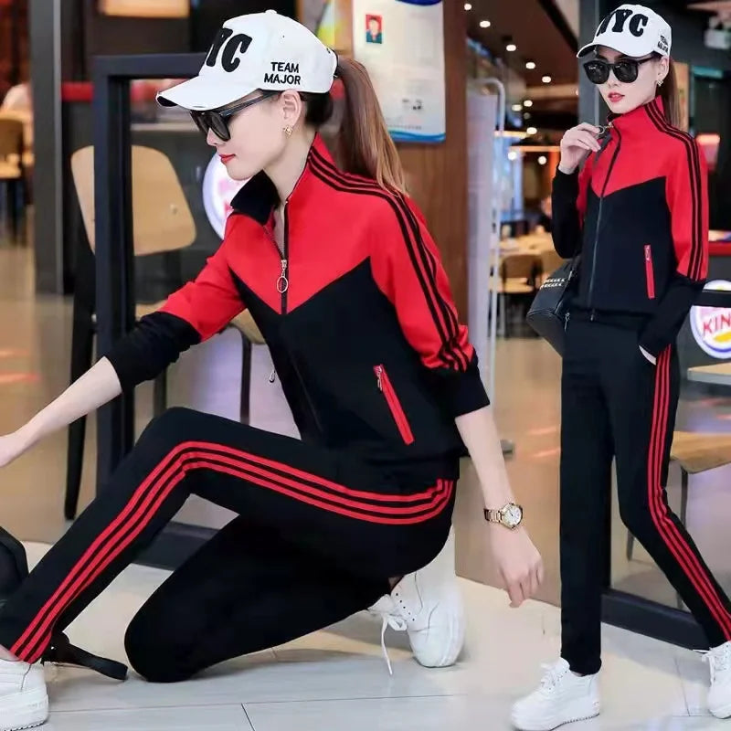 Babs Sportswear Suit Women's Spring And Autumn New Long-sleeved Two-Piece Sweatshirt Casual Running Women's Clothing