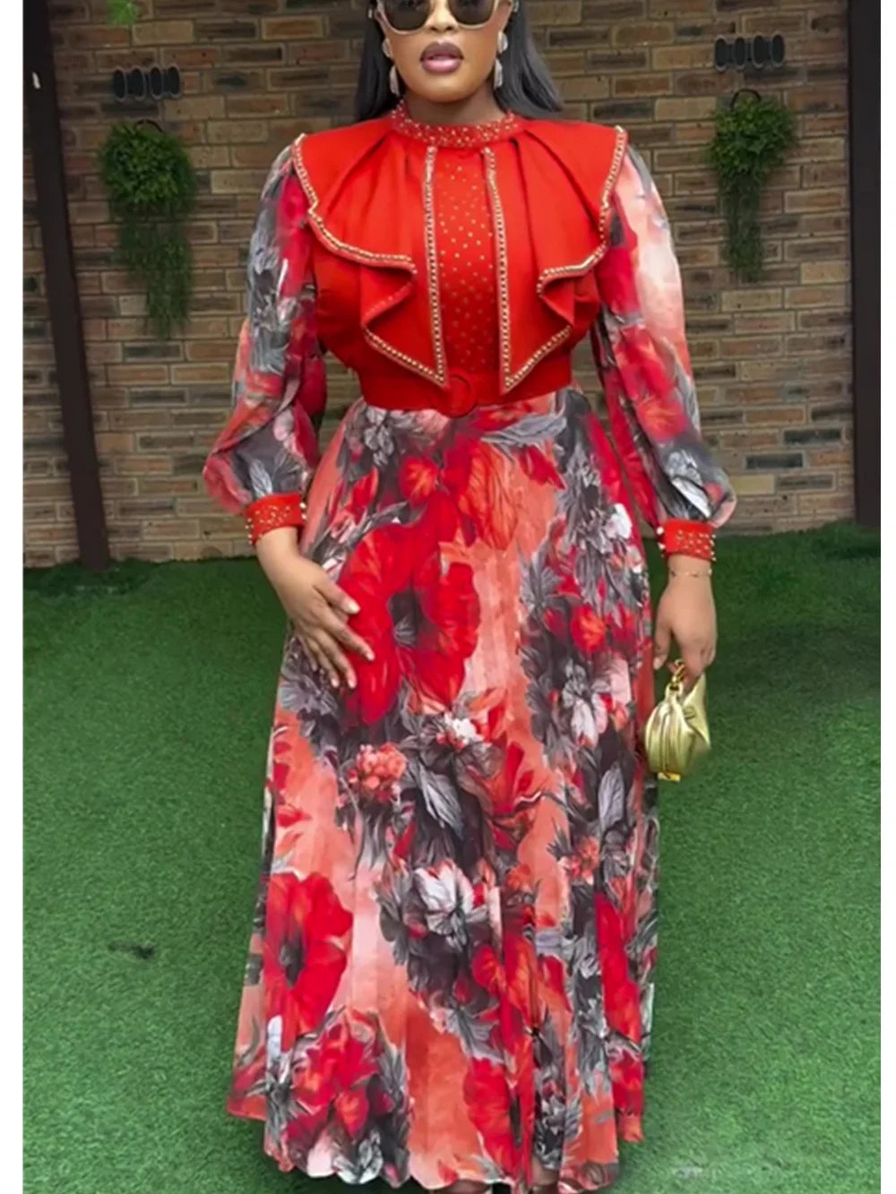 Plus Size African Party Dresses for Women 2025 New Fashion Dashiki Ankara Wedding Evening Gown Elegant Outfits Muslim Maxi Dress