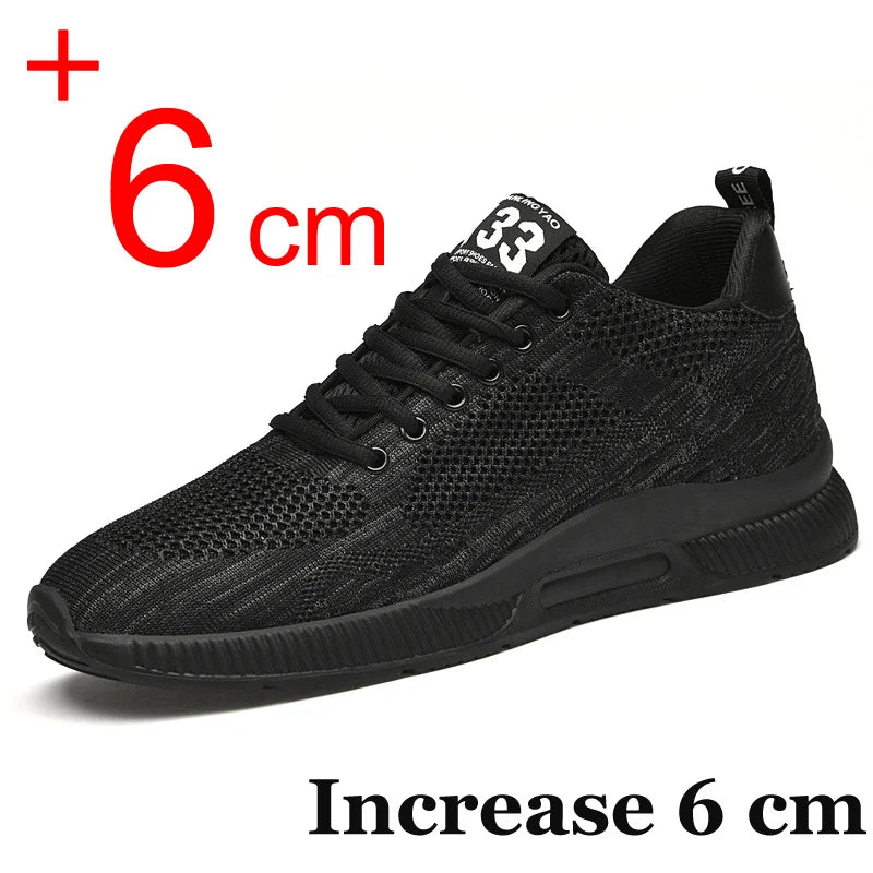 Amay Plus Size 46 Men Sneakers Elevator Shoes Summer Mesh Breathable Heightening Shoes Man Invisiable Increased 6CM Taller Shoes