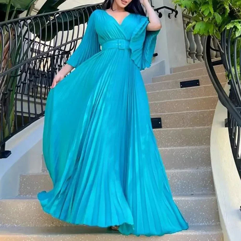 Maxy Plus Size African Party Dresses for Women New Summer Chiffon Long Maxi Dress Elegant Kaftan Muslim Gown Africa Clothing