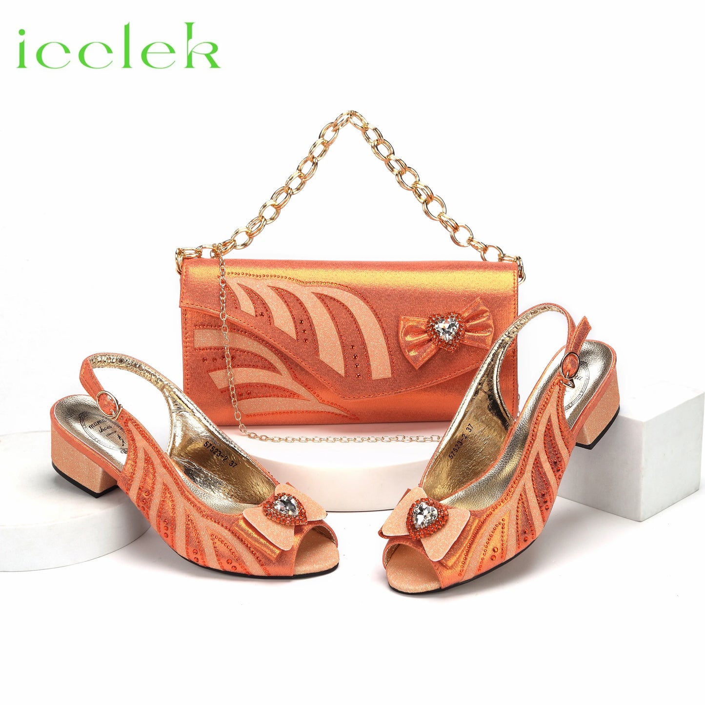 Maxy New Arrival Elegant Style Color Low Heels Nigeria Popular Design African Ladies Shoes and Bag Set-