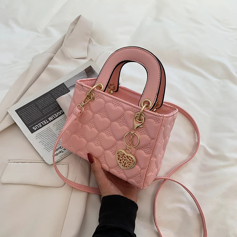 Maxy Red Love Patent Leather Bright Surface Handbag High-end Design Sense Wedding Bag Women's New Fashion All-matching Crossbody Bag