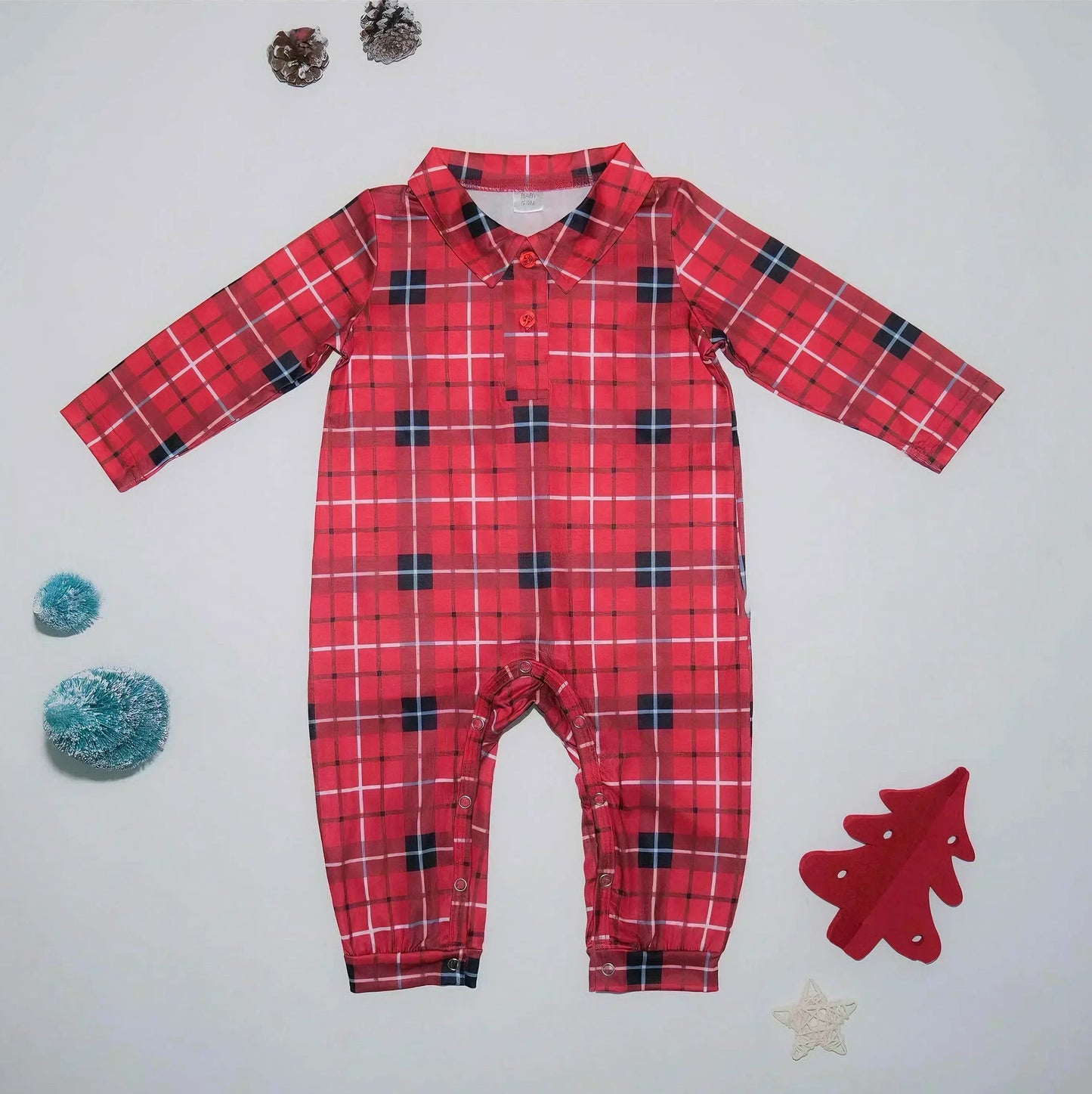 Maxy New Christmas Family Look Plaid Print Mom Dad Kids Matching Pajamas Set Baby Dog Romper Boys Girls Clothes Warm Soft Pyjama