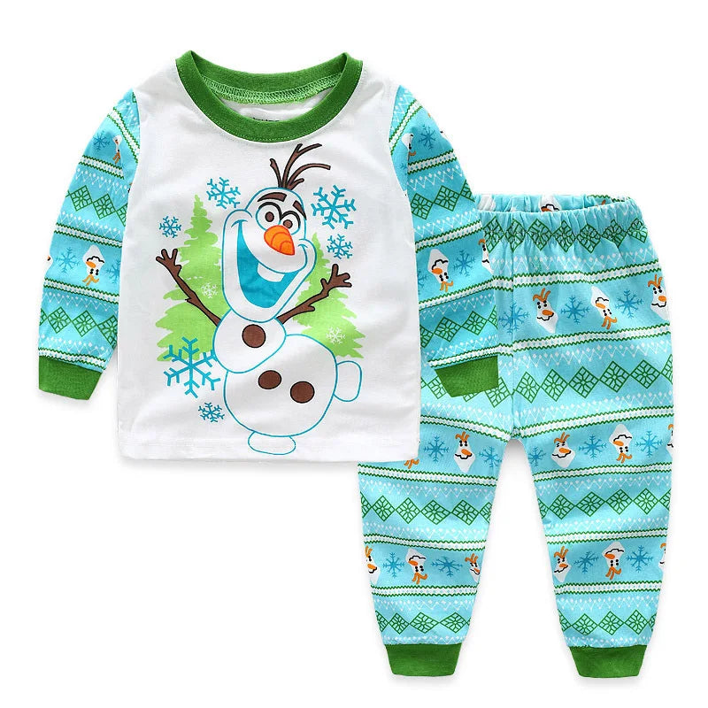 Kids Halloween Christmas Tops + Pant Cosplay Costume Boys Girls Santa Claus Print Pajamas Nightwear Home Clothing 2-7 Years